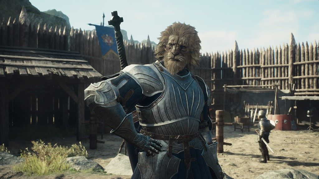 A character resembling a lion in armour 