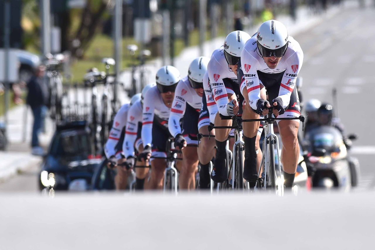 Trek-Segafredo in the team time trial in Tirreno-Adriatico