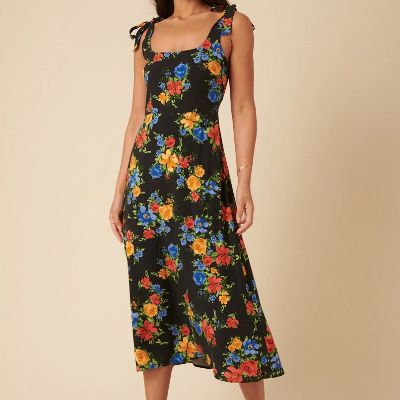 Nobody's Child Black Floral Adrian Dress