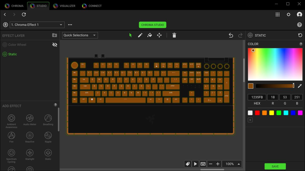 Images of the New Razer Synapse, Razer Chroma app, and Razer Aether products.