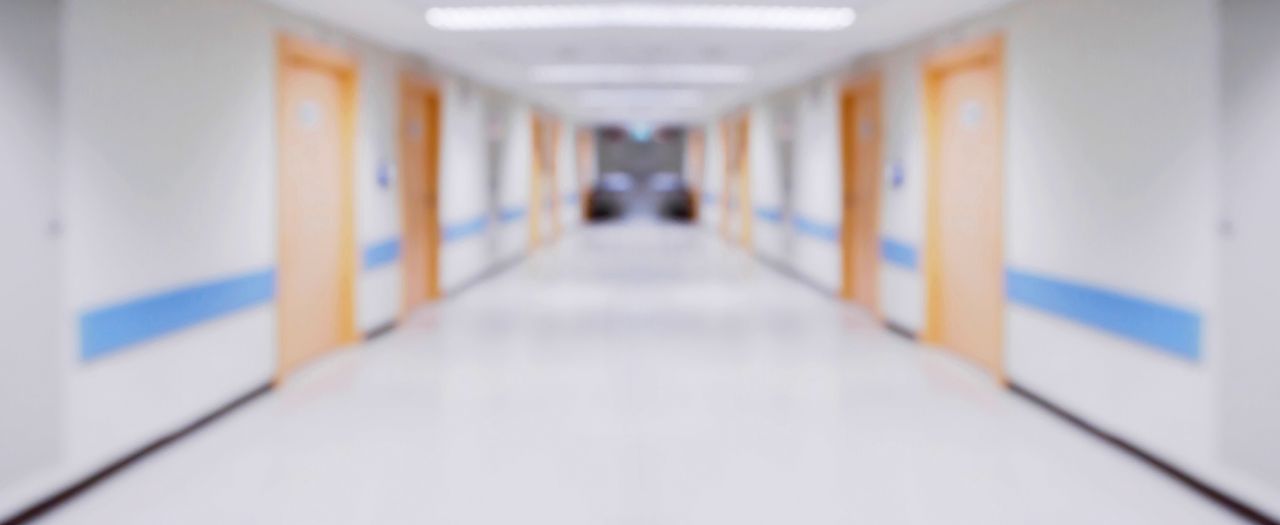 A hospital corridor.