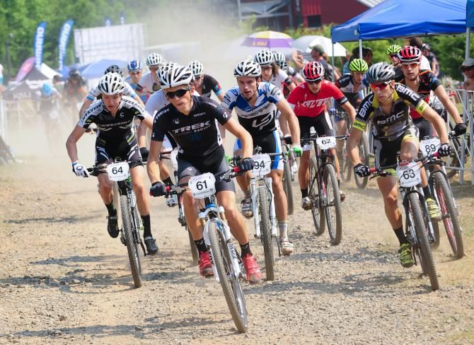 Russell Finsterwald (Trek Factory Racing) takes the hole shot in the U23 race