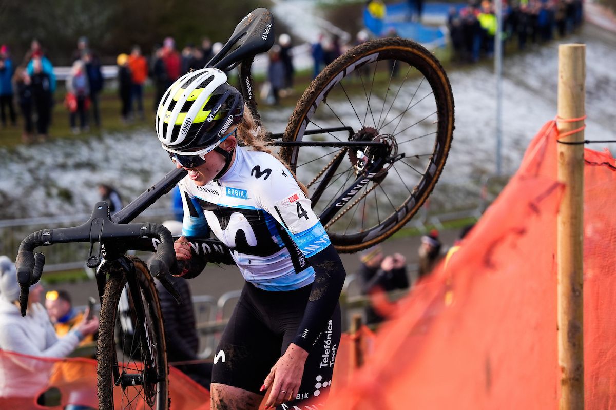 Picture by Olly Hassell/SWpix.com - 12/01/2024 - Cycling - British Cycling Lloyds Cyclo-cross National Championships 2025 - Cyclopark, Gravesend, Kent - Elite Female - Cat Ferguson (Movistar Team)