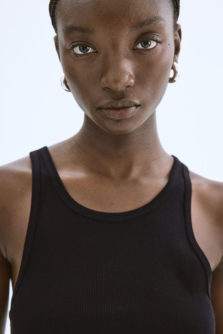 Ribbed Silk-Blend Vest Top