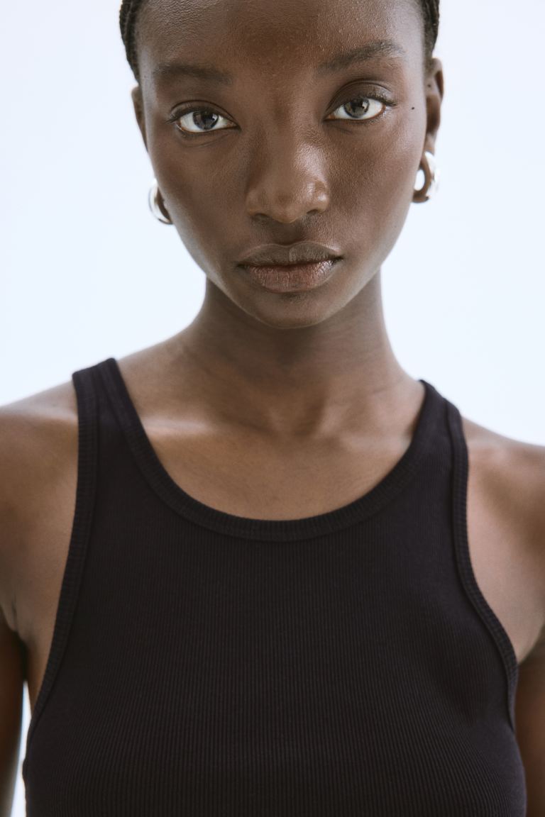 Ribbed Silk-Blend Vest Top