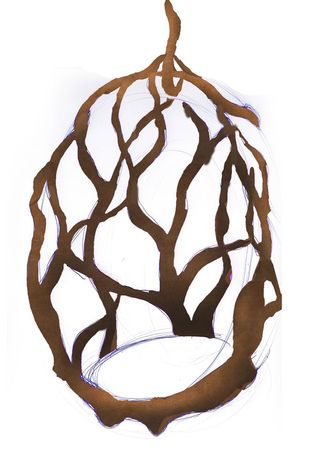 A watercolour of the Campana Brothers' 'Cocoon'