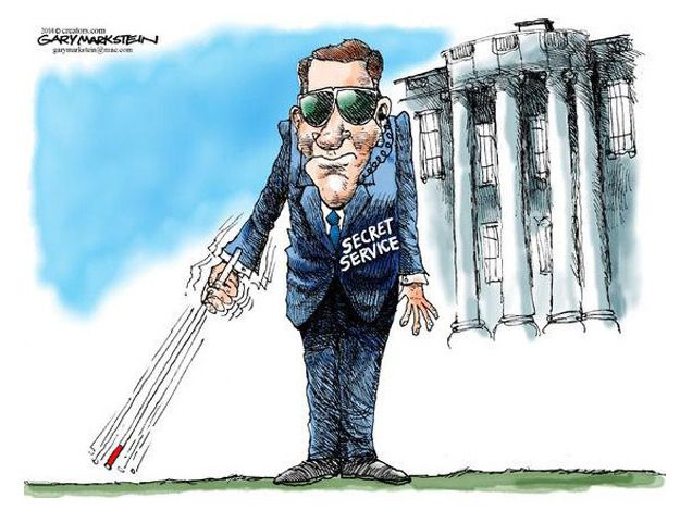 Political cartoon Secret Service security White House