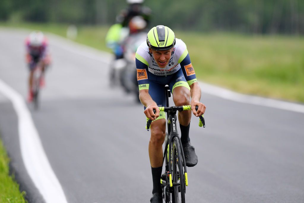 CANALE ITALY MAY 10 Taco Van Der Hoorn of Netherlands and Team Intermarch Wanty Gobert Matriaux on breakaway during the 104th Giro dItalia 2021 Stage 3 a 190km stage from Biella to Canale girodiitalia Giro on May 10 2021 in Canale Italy Photo by Tim de WaeleGetty Images