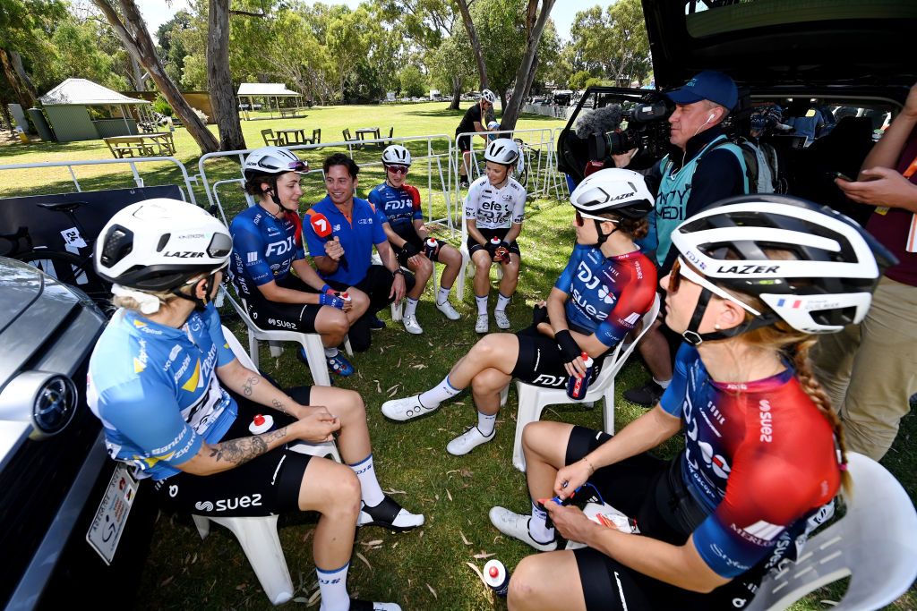 The FDJ Suez talk tactics before stage 2 of the Women's Tour Down Under