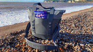 Yeti Hopper M15 Soft Cooler Bag on beach