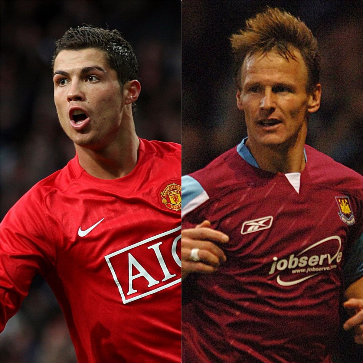 Cristiano Ronaldo and Teddy Sheringham