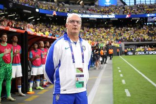 Brazil Copa America 2024 squad head coach Dorival Junior during the CONMEBOL Copa America match between Paraguay and Brazil and at Allegiant Stadium on June 28, 2024 in Las Vegas, Nevada. (Photo by Mark Leech/Offside/Offside via Getty Images)