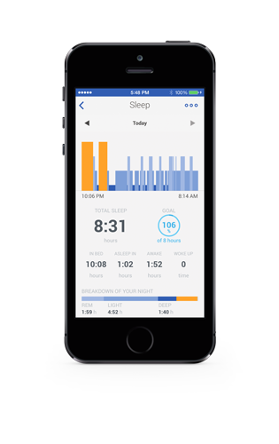 Your sleep data is put into a graph in the Withings app.