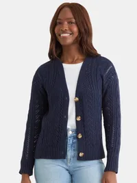 Time and Tru Cable Knit Cardigan (Women’s)