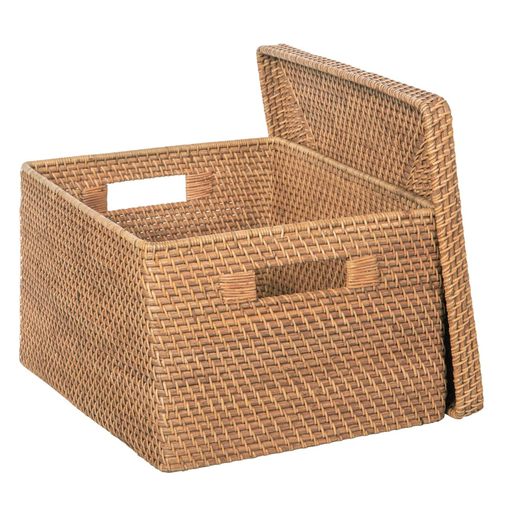 Decorative storage basket with lid