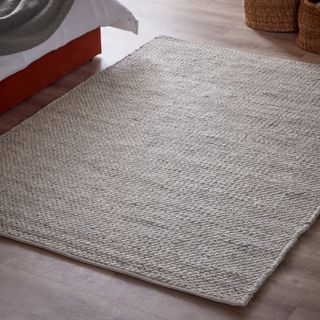 DUSK Theo Handwoven Wool Rug - Light Grey