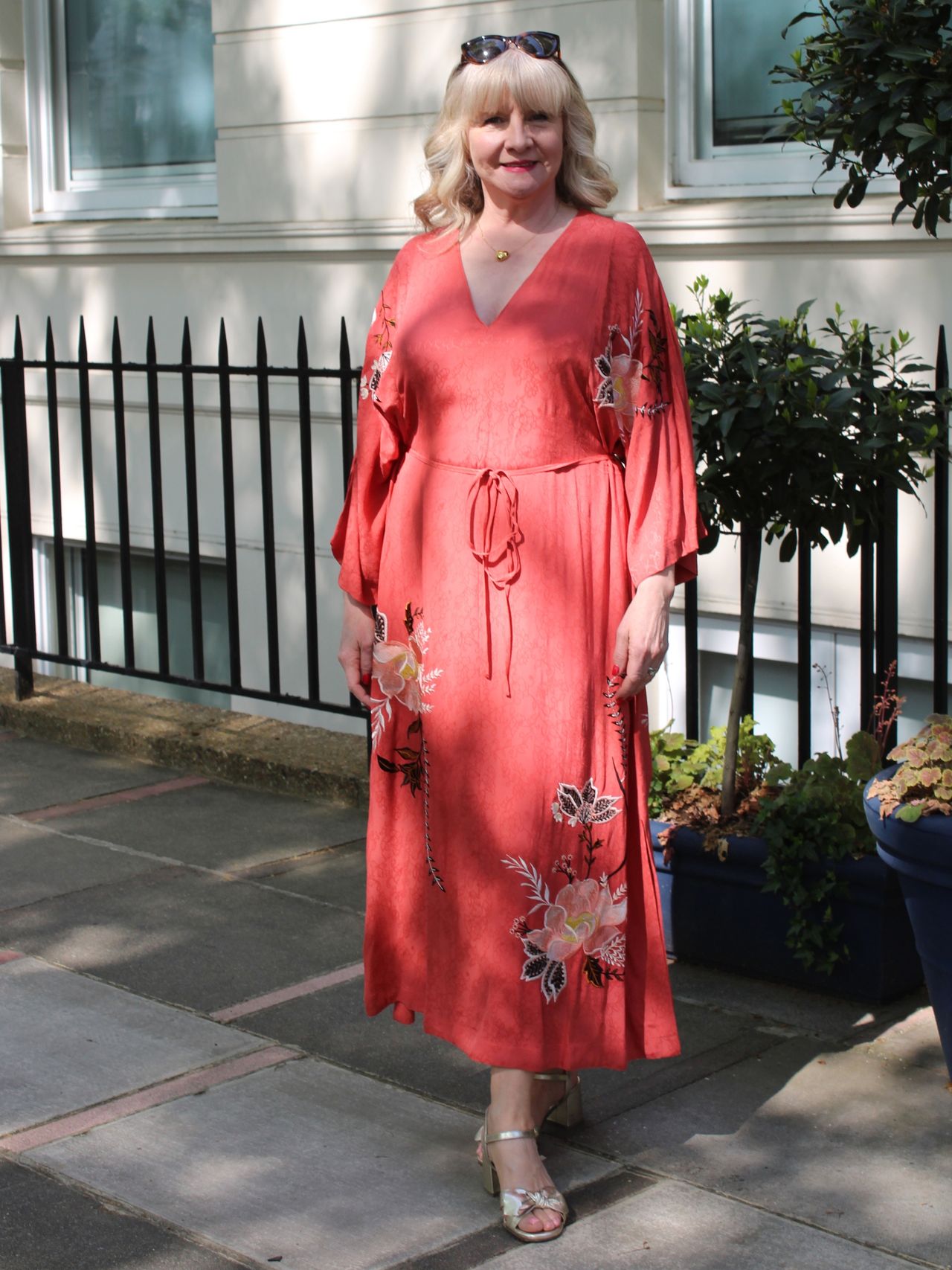 Julie Player wearing Monsoon dress