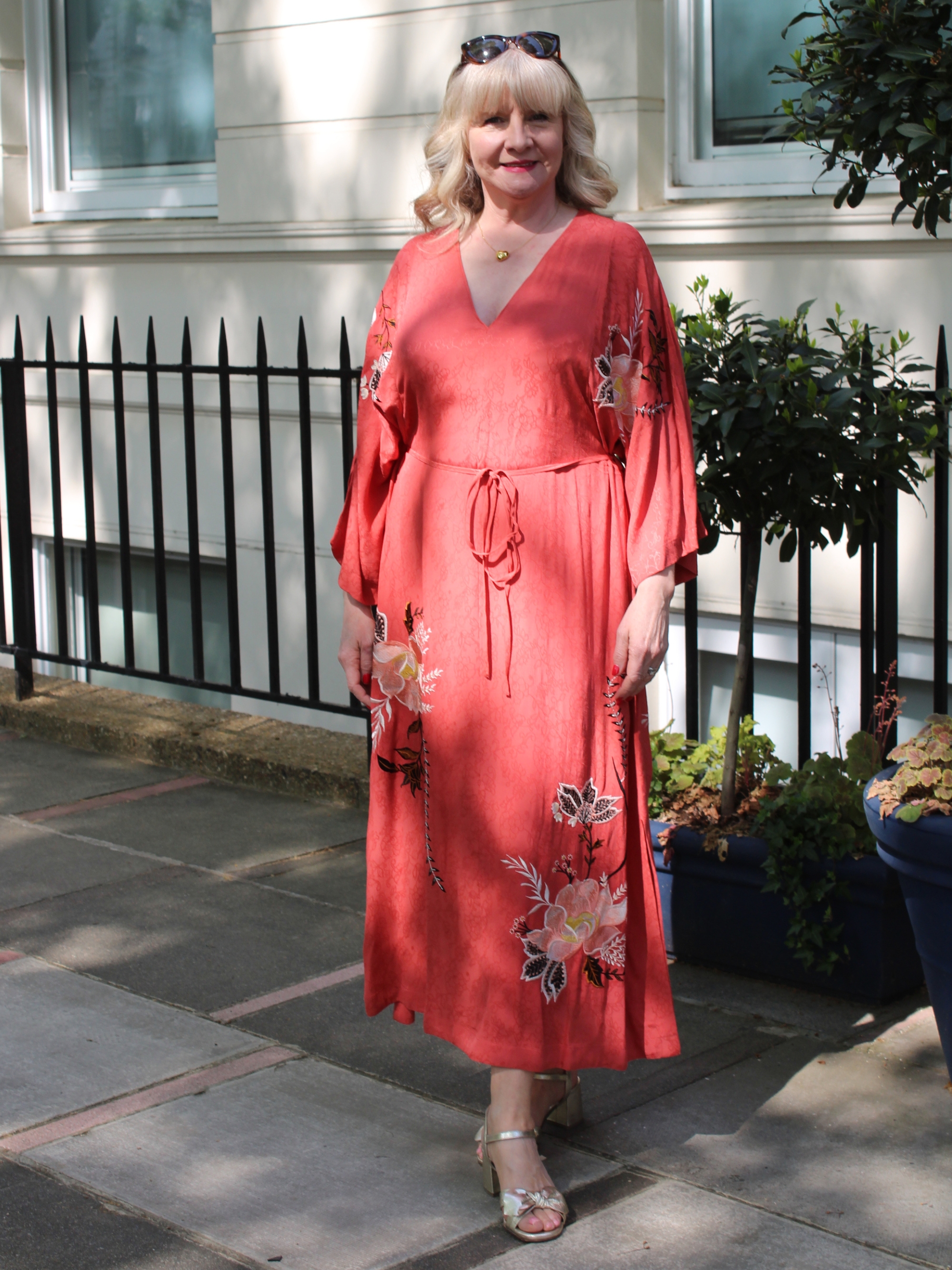 Julie Player wearing Monsoon dress
