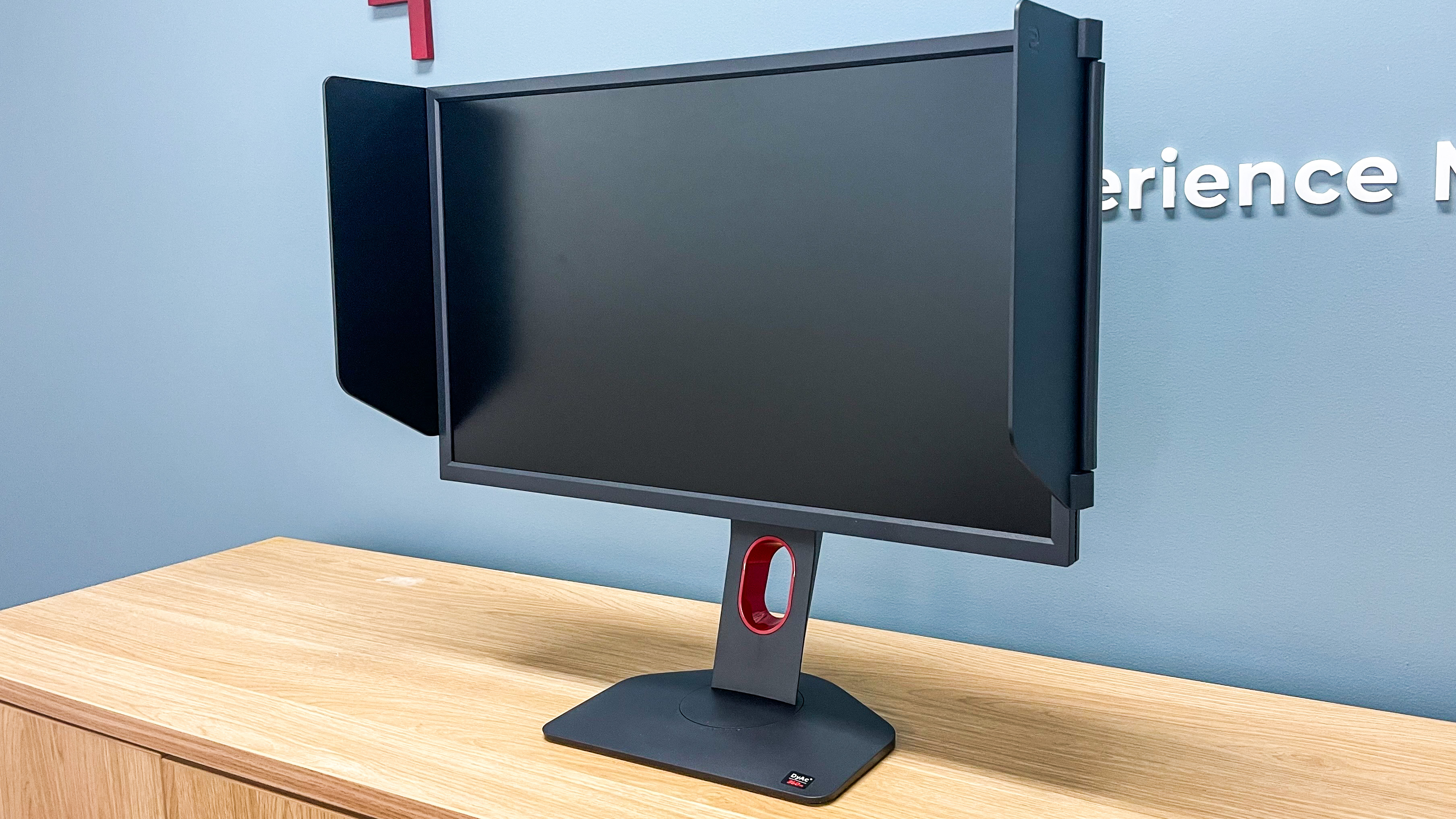 BenQ Zowie XL2566K gaming monitor with blinkers attached