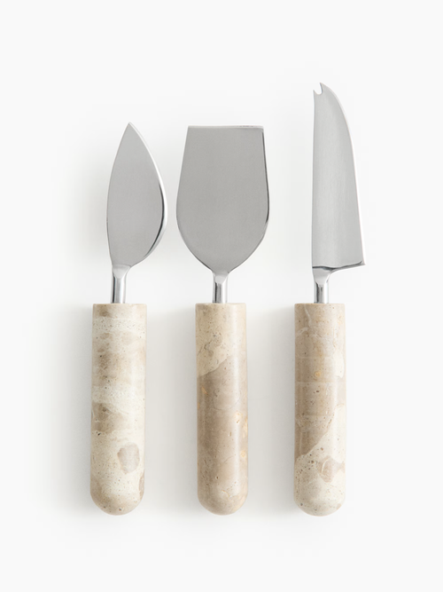 3-Piece Marble Cheese Knife Set
