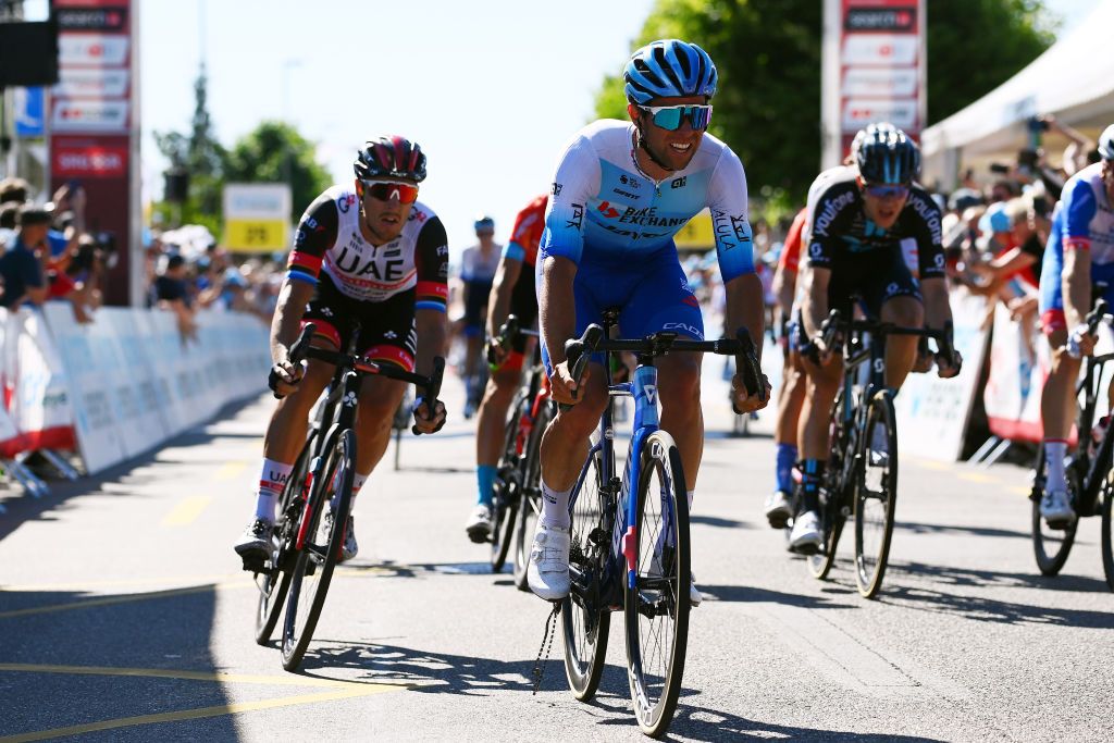 AESCH SWITZERLAND JUNE 13 Michael Matthews of Australia and Team BikeExchange Jayco crosses the finishing line on third place during the 85th Tour de Suisse 2022 Stage 2 a 198km stage from Kusnacht to Aesch ourdesuisse2022 WorldTour on June 13 2022 in Aesch Switzerland Photo by Tim de WaeleGetty Images