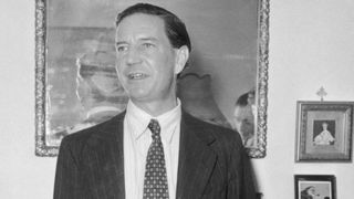 Kim Philby at home during a press conference