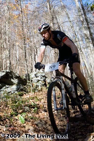 A rider concentrates along Daniel Ridge.