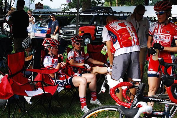 The CycleLoft team relaxes before the start