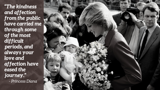 Princess Diana greeting crowds in Brixton - quote