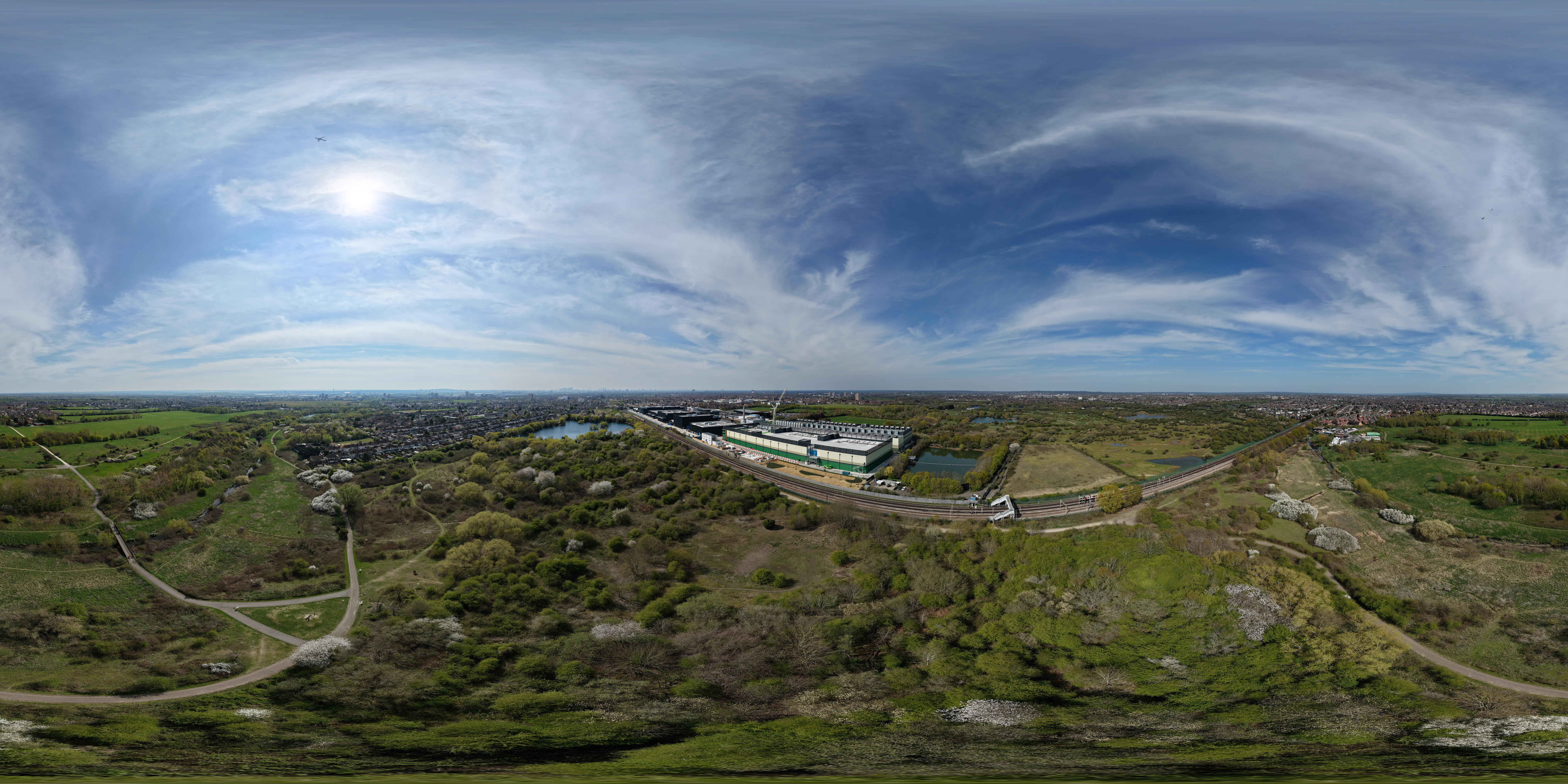 Sample 360-degree panorama taken with Mavic 4 Pro (50% original size)
