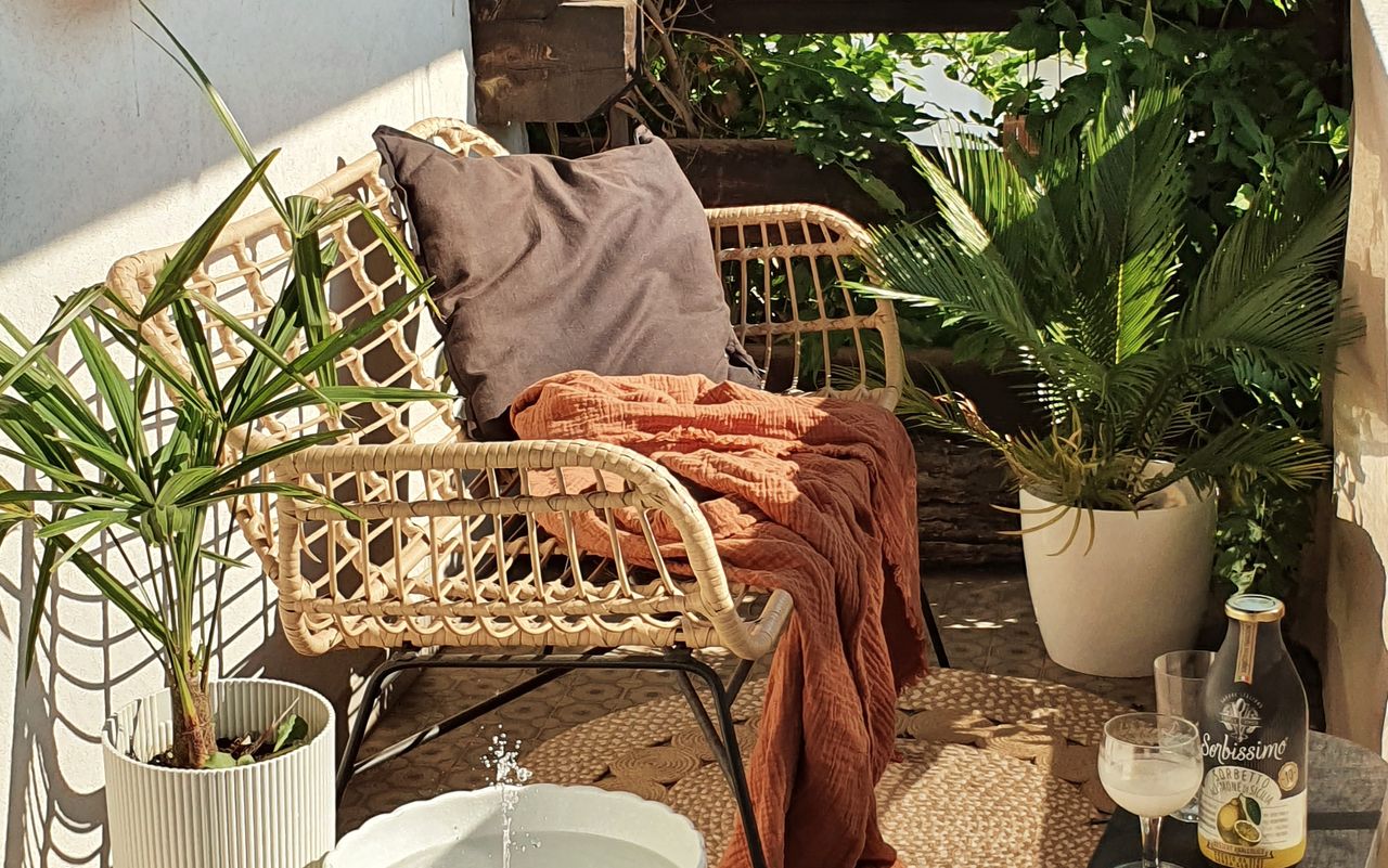 Small balcony with plants