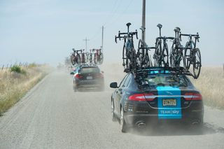 Dusty conditions, Amgen Tour of California 2015 stage one