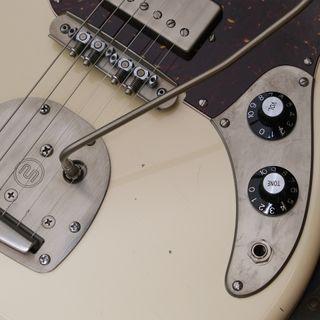 A photo of a Frank Brothers Sonar electric guitar