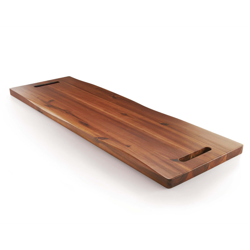 Loon Peak® 36" Large Acacia Wood Charcuterie Board With Handles - Extra Long Wooden Serving Cheese Boards - Rectangular Serving Platter | Wayfair