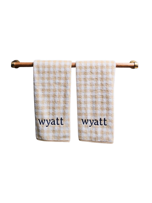 Customizable Gingham Hand Towels, Set of 2