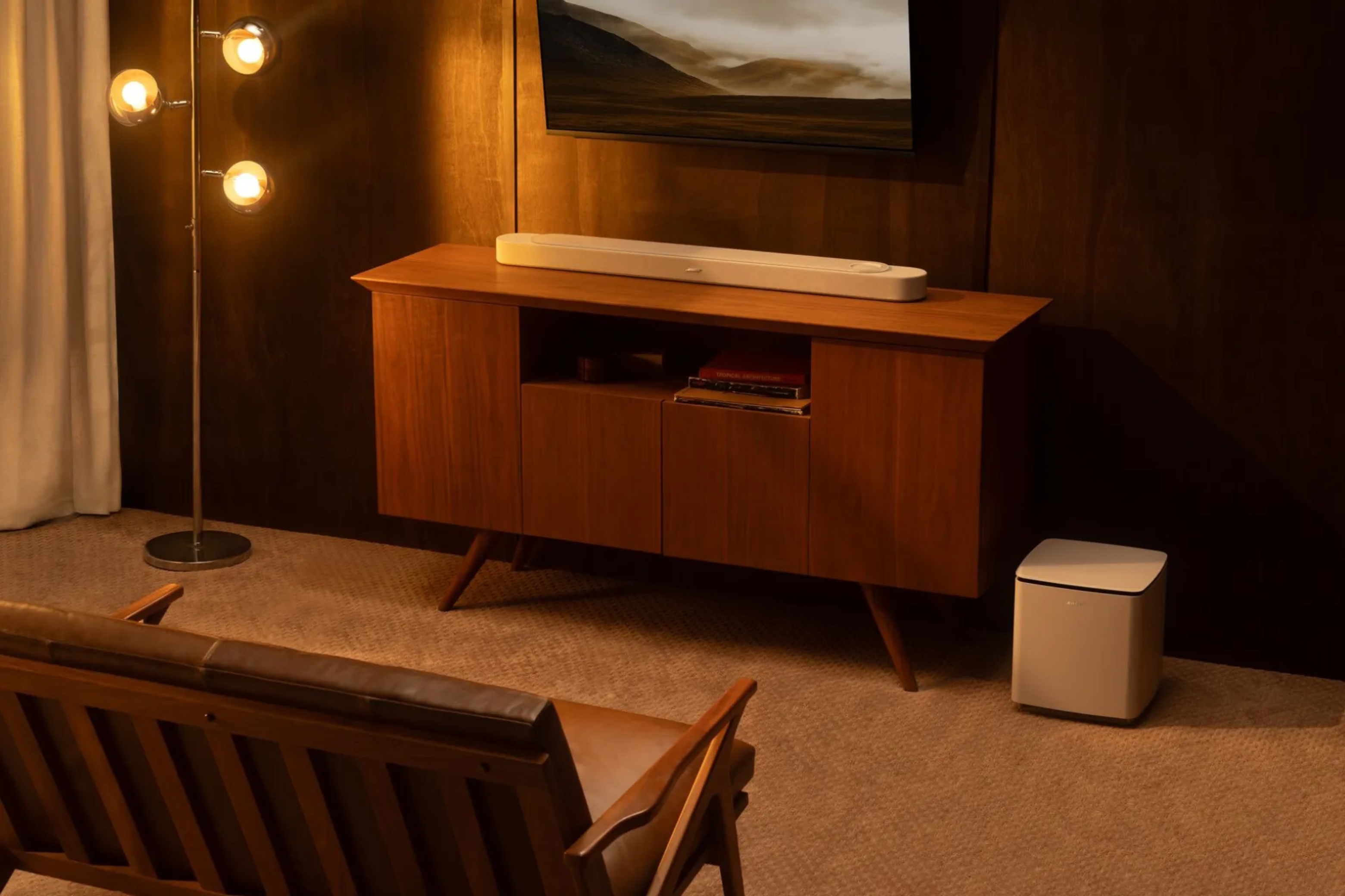 Bose lifestyle collection soundbar in a midcentury room