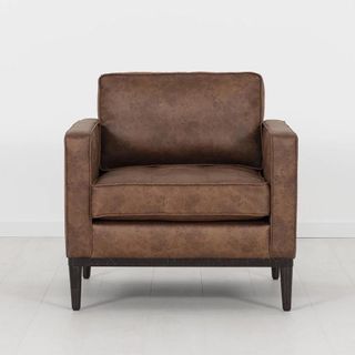 faux leather club chair