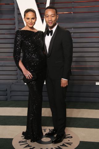 Chrissy Teigen And John Legend At The Oscar After Parties, 2016