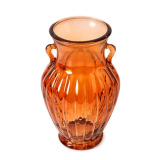 Beautiful Amber Glass Flower Vase for Fresh or Artificial Flowers