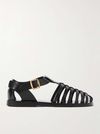 Steva Fisherman Glossed-Leather Sandals