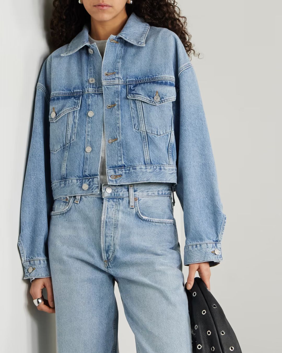 Agolde Palmer cropped recycled-denim jacket