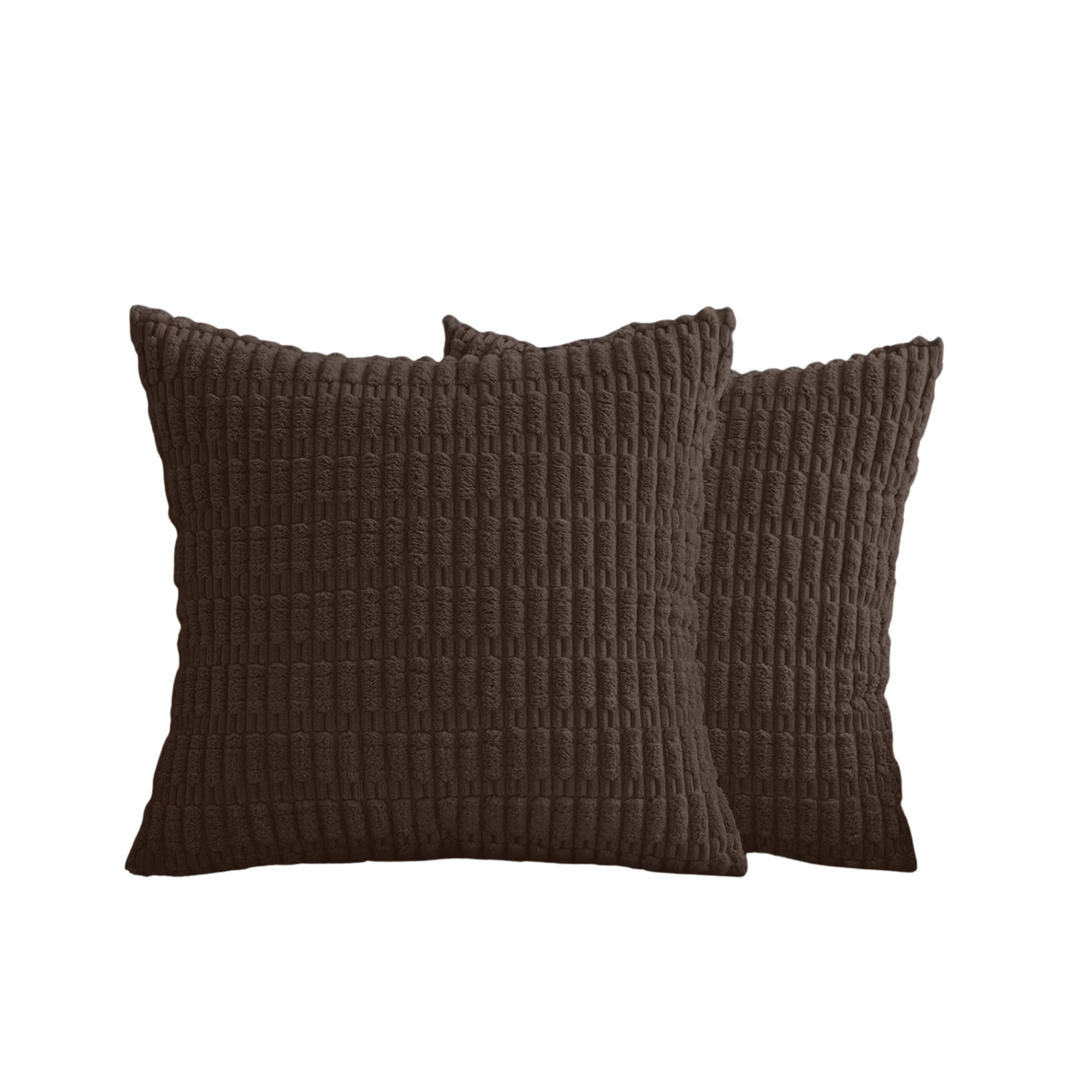 two pillows in dark brown