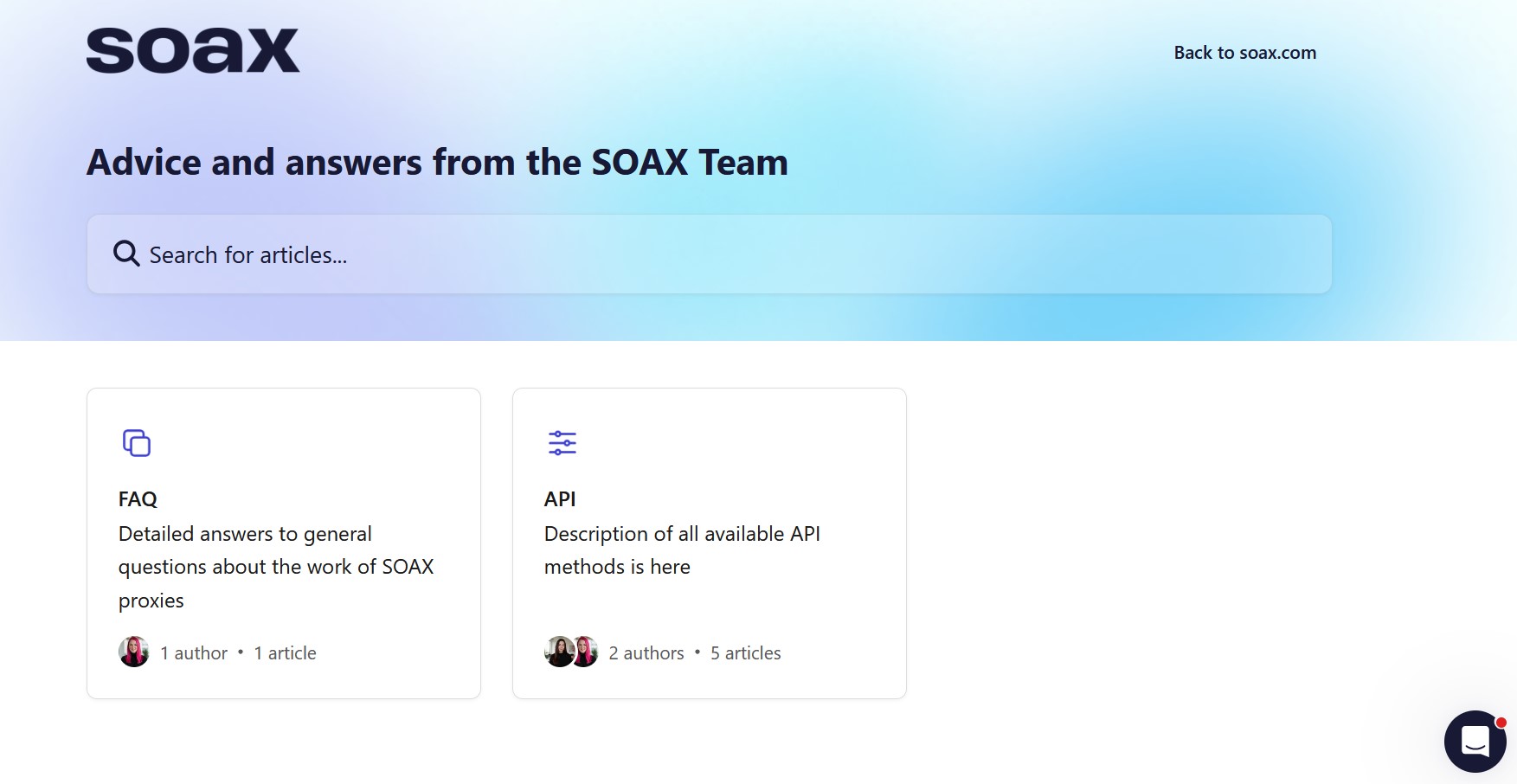 SOAX support