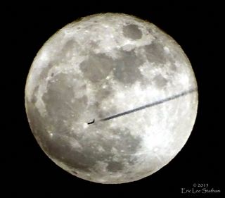 Plane and Moon by Statham