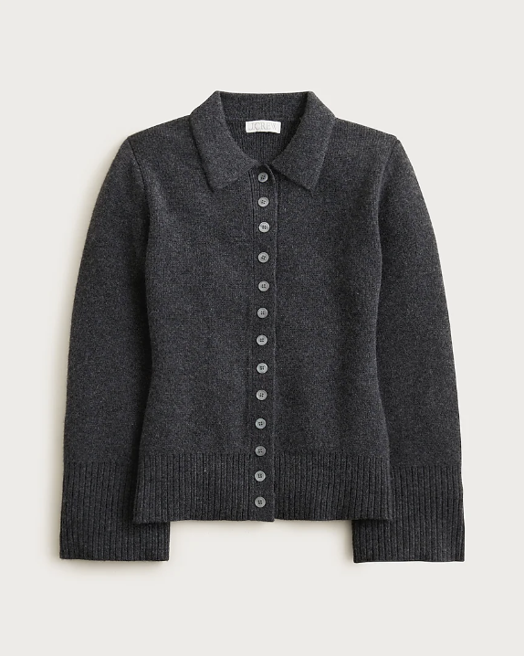 J.Crew Milano-Stitch Cinched-Waist Cardigan.