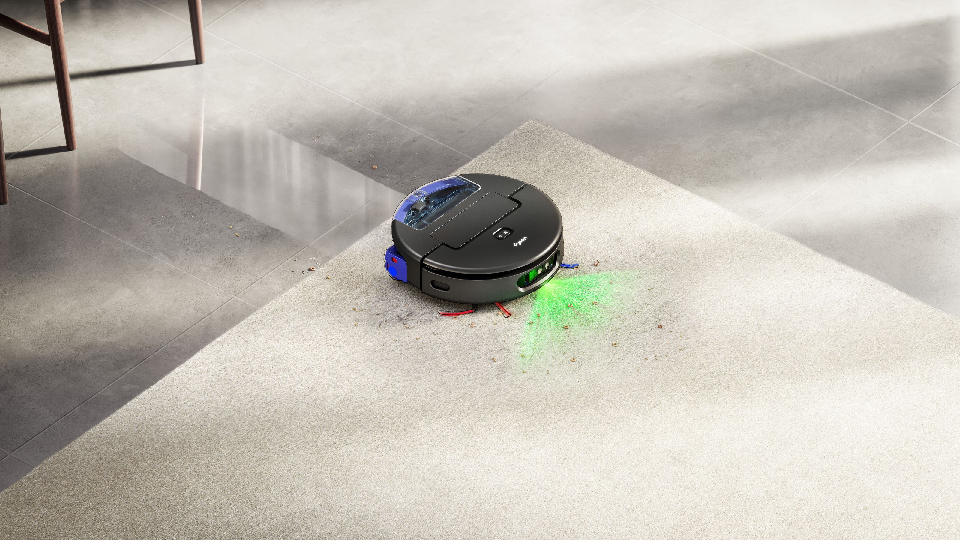 Dyson robot vacuum cleaning stone floor