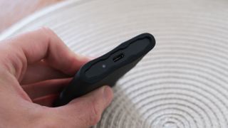 Samsung T9 portable SSD in a hand