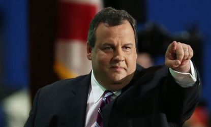 New Jersey Gov. Chris Christie takes the stage at the Republican National Convention on Aug. 28: Christie says Mitt Romney's performance at this week's presidential debate will turn the race 