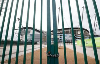 Etihad Stadium behind locked gates