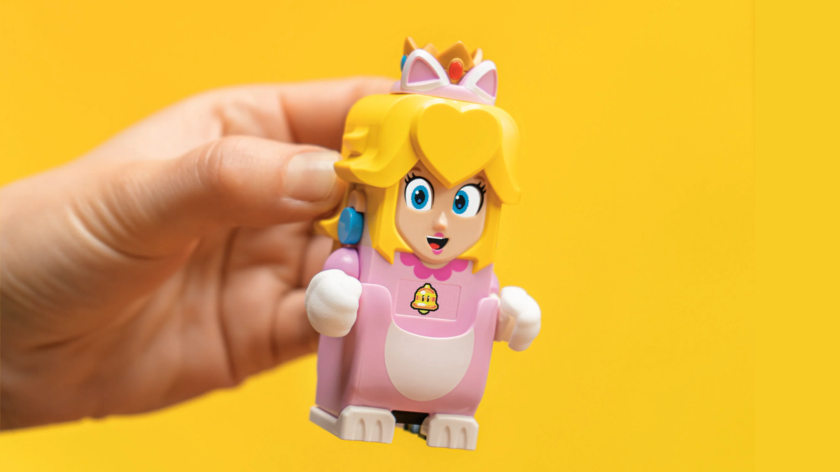 A close up of Lego peach